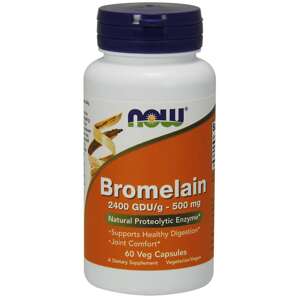 Now® Foods NOW Bromelain, 500 mg, 60 rostlinných kapslí