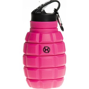 BrainMax Grenade bottle, skládací silikonová lahev na vodu, 580 ml Barva: Růžová