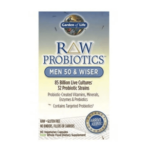 Garden of Life Probiotics Men 50 and Wiser, probiotika pro muže nad 50 let, 85 miliard, 31 probiotických kmenů, 90 rostlinných kapslí