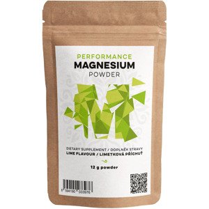 BrainMax Performance Magnesium® Powder, hořčík bisglycinát v prášku, 12 g, 2 dávky Příchuť: Limetka Organický hořčík německé kvality MagChel®, 375 mg elementárního hořčíku v jedné dávce = 100% DDD!