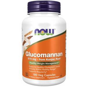 Now® Foods NOW Glucomannan z kořene Konjac, 575 mg, 180 rostlinných kapslí