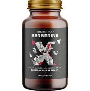BrainMax Berberin 550 mg, 90 rostlinných kapslí Přírodní bioaktivní látka pro podporu zdraví srdce, jater, trávení, močového a reprodukčního systému