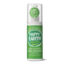 Happy Earth - Deodorant sprej, okurka a matcha, 100 ml