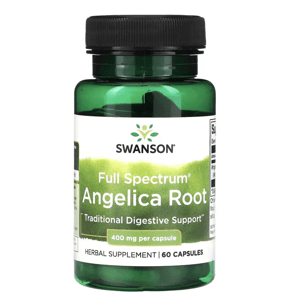 Swanson Full Spectrum Angelica Root, andělika lékařská, 400 mg, 60 kapslí Doplněk stravy