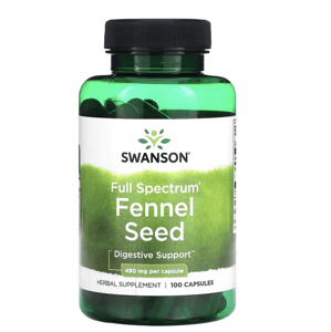 Swanson Full Spectrum Fennel Seed, fenykl, 480 mg, 100 kapslí Doplněk stravy
