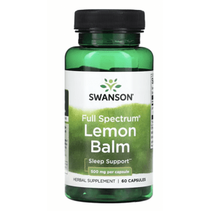 Swanson Full Spectrum Lemon Balm, meduňka lékařská, 500 mg, 60 kapslí Doplněk stravy