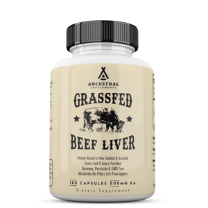 Ancestral Supplements, Grass-fed beef liver, Hovězí játra v Grass-fed kvalitě, 180 kapslí, 30 dávek Doplněk stravy