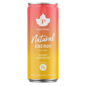 Puhdistamo Natural Energy Drink Rhuby Lemonade, Energetický drink, Rebarbora, 330 ml