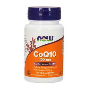 Now® Foods NOW CoQ10 (koenzym Q10) + Hloh, 100 mg, 30 rostlinných kapslí
