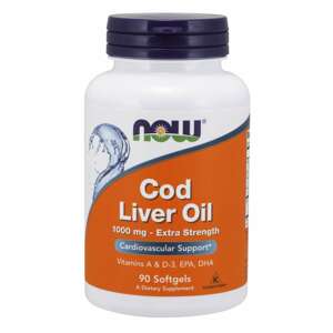 Now® Foods NOW Cod Liver Oil (olej z tresčích jater), 1000 mg, 90 softgel kapslí