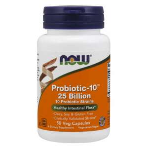 Now® Foods NOW Probiotic-10, probiotika, 25 miliard CFU, 10 kmenů, 50 rostlinných kapslí