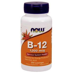 Now® Foods NOW Vitamin B12 with Folic Acid (Vit B12 a Kyselina listová), 1000 mcg, 250 pastilek