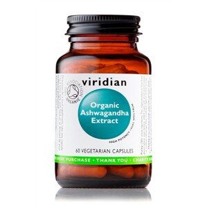 Viridian Ashwagandha Extract 60 kapslí Organic (indický ženšen KSM-66) *CZ-BIO-001 certifikát