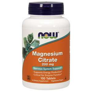 Now® Foods NOW Magnesium Citrate (hořčík citrát), 200 mg, 100 tablet