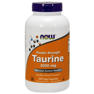 Now® Foods NOW Taurine Double Strength (Taurin dvojitá síla) 1000 mg, 250 rostlinných kapslí