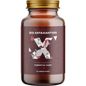 BrainMax Astaxanthin (Astaxantin) BIO, 8 mg, 60 rostlinných kapslí Nejsilnější antioxidant prostupující do všech tkání, doplněk stravy, *CZ-BIO-001 certifikát