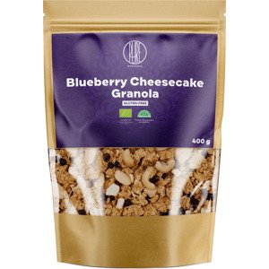 BrainMax Pure Blueberry Cheesecake Granola, Borůvky a Bílá čokoláda, BIO, 400 g Zapečené müsli s bílou čokoládou a borůvkami / *CZ-BIO-001 certifikát