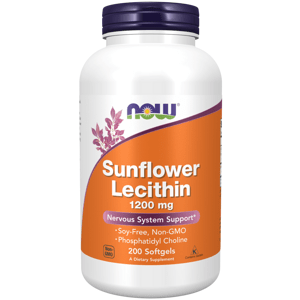 Now® Foods NOW Sunflower Lecithin (slunečnicový lecitin), 1200 mg, 200 softgelových kapslí