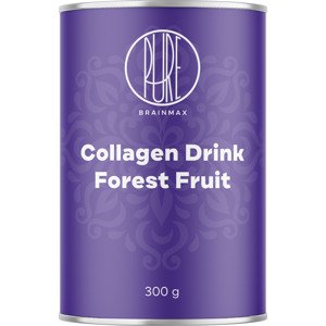 BrainMax Pure Collagen Drink, kolagen nápoj, lesní ovoce 300 g Hydrolyzovaný grass-fed kolagen, téměř 9000 mg na dávku!