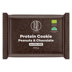 BrainMax Pure Protein Cookie, Arašídy & Čokoláda, BIO, 100 g Proteinová sušenka s hořkou čokoládou a arašídy / *CZ-BIO-001 certifikát