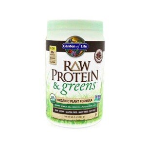 Garden of Life, Raw Protein & Greens Organic Chocolate, rostlinný protein, čokoláda, 611 g