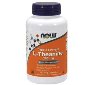 Now® Foods NOW L-Theanine s Inositolem Double Strength, 200 mg, 120 rostlinných kapslí