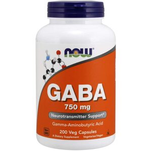 Now® Foods NOW GABA (kyselina gama-aminomáselná) 750 mg, 200 rostlinných kapslí