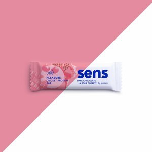 Sens - Proteinové tyčinka PLEASURE s cvrččí moukou - Tmavá čokoláda & Višeň, 40 g
