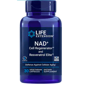 Life Extension Optimized NAD+ Cell Regenerator™ and Trans-Resveratrol, Nikotinamid a Trans-Resveratrol, 30 rostlinných kapslí