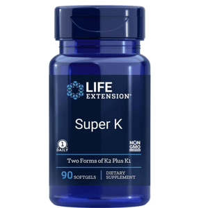 Life Extension Super K, Vitamin K1, K2 (MK-4 and MK-7), 90 softgel kapslí