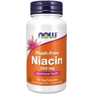 Now® Foods NOW Niacin, Bez vedlejšího účinku zčervenání, 250 mg, 90 rostlinných kapslí