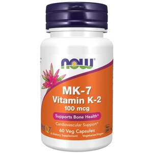 Now® Foods NOW MK-7 Vitamin K2, 100 mcg, 60 rostlinných kapslí