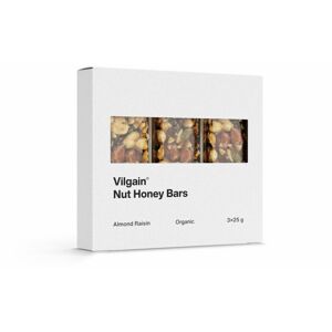 Vilgain Nut Honey Bar BIO mandle a rozinky 75 g (3 x 25 g)