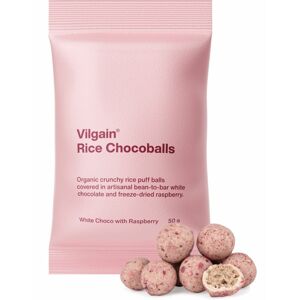 Vilgain Rice Chocoballs BIO Bílá čokoláda s malinou 50 g